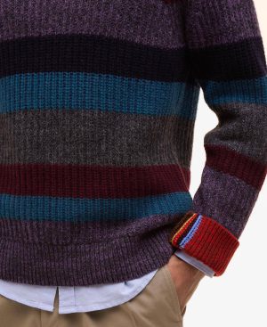 Paul Smith loves Barbour Multi Striped Crew Neck Jumper