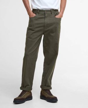 Washed Stretch Regular Trousers